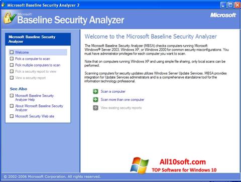 Ekraanipilt Microsoft Baseline Security Analyzer Windows 10