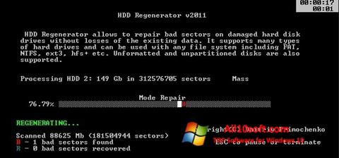 Ekraanipilt HDD Regenerator Windows 10