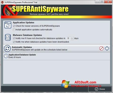 Ekraanipilt SUPERAntiSpyware Windows 10