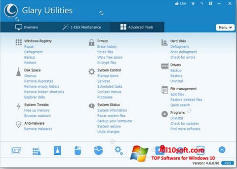 Ekraanipilt Glary Utilities Pro Windows 10