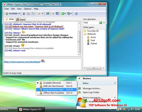 Ekraanipilt Vypress Chat Windows 10