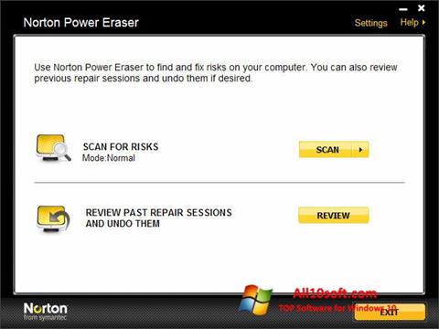 Ekraanipilt Norton Power Eraser Windows 10