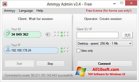 Ekraanipilt Ammyy Admin Windows 10