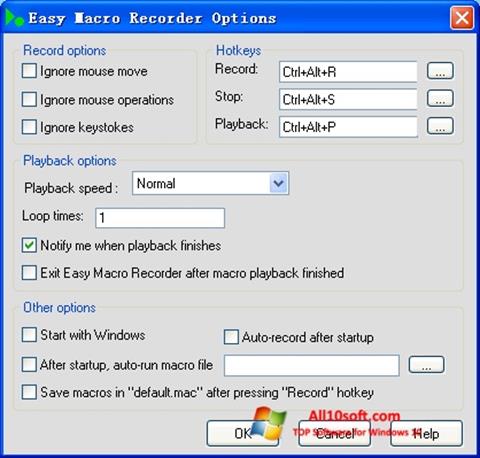 Ekraanipilt Easy Macro Recorder Windows 10