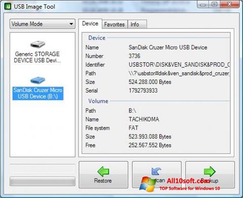 Ekraanipilt USB Image Tool Windows 10