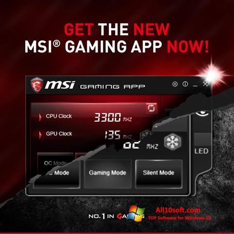 Ekraanipilt MSI Gaming App Windows 10