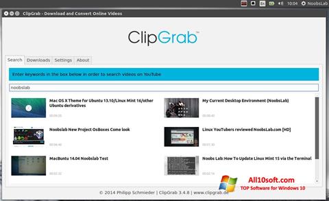 Ekraanipilt ClipGrab Windows 10