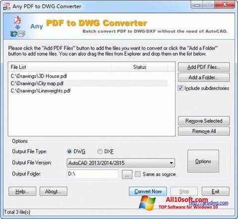 Ekraanipilt PDF to DWG Converter Windows 10