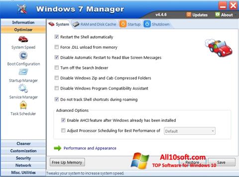 Ekraanipilt Windows 7 Manager Windows 10
