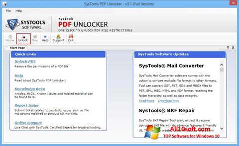 Ekraanipilt PDF Unlocker Windows 10