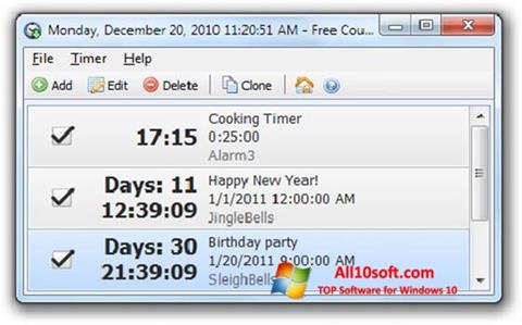 Ekraanipilt Free Countdown Timer Windows 10