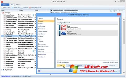 Ekraanipilt Gmail Notifier Windows 10