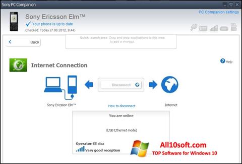 Ekraanipilt Sony PC Companion Windows 10