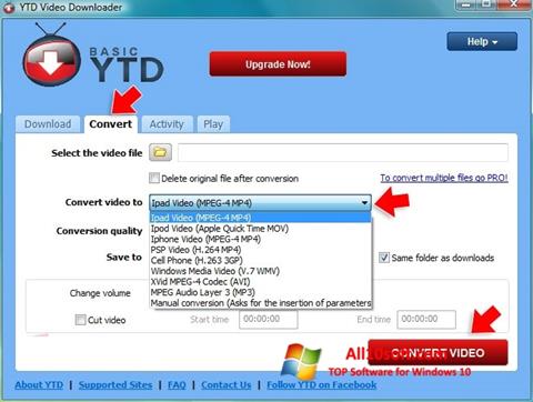 Ekraanipilt YTD Video Downloader Windows 10