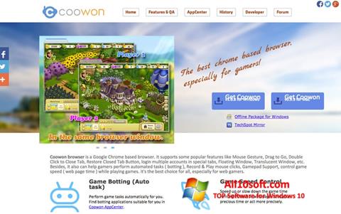 Ekraanipilt Coowon Browser Windows 10