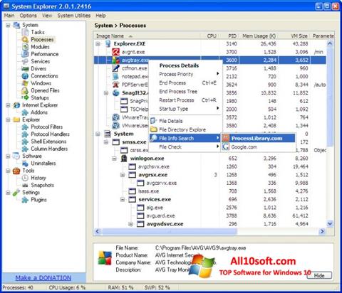 Ekraanipilt System Explorer Windows 10