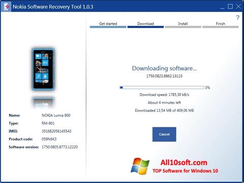 Ekraanipilt Nokia Software Recovery Tool Windows 10