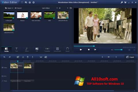 Ekraanipilt Wondershare Video Editor Windows 10