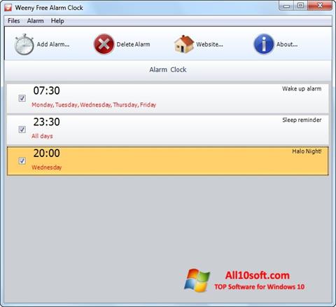 Ekraanipilt Free Alarm Clock Windows 10