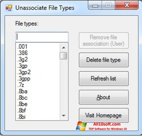 Ekraanipilt Unassociate File Types Windows 10