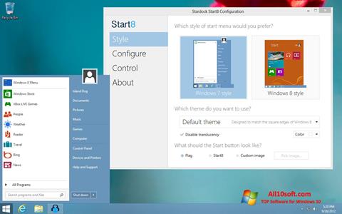 Ekraanipilt Start8 Windows 10