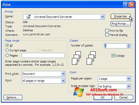 Ekraanipilt Universal Document Converter Windows 10