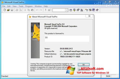Ekraanipilt Microsoft Visual FoxPro Windows 10