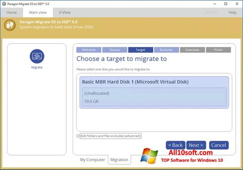 Ekraanipilt Paragon Migrate OS to SSD Windows 10