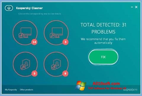 Ekraanipilt Kaspersky Cleaner Windows 10