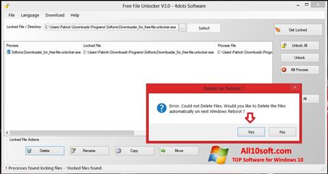 Ekraanipilt Free File Unlocker Windows 10