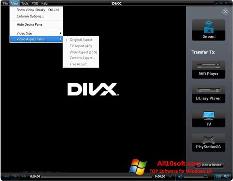 Ekraanipilt DivX Player Windows 10