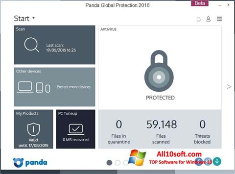 Ekraanipilt Panda Global Protection Windows 10
