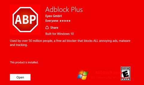 Ekraanipilt Adblock Plus Windows 10