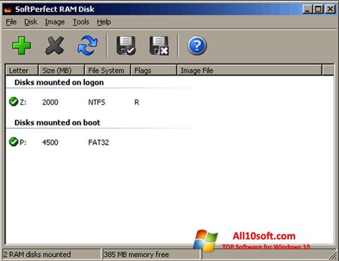 Ekraanipilt SoftPerfect RAM Disk Windows 10