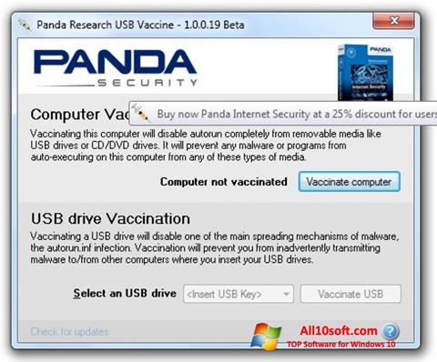 Ekraanipilt Panda USB Vaccine Windows 10