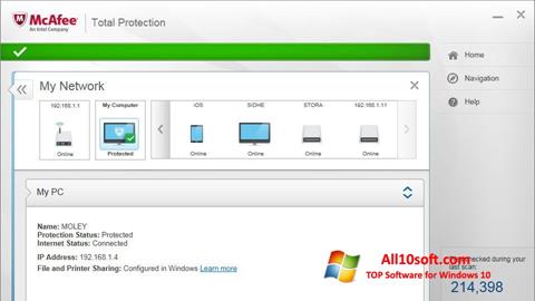 Ekraanipilt McAfee Total Protection Windows 10