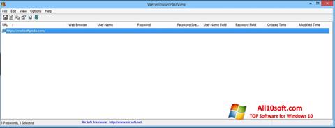 Ekraanipilt WebBrowserPassView Windows 10