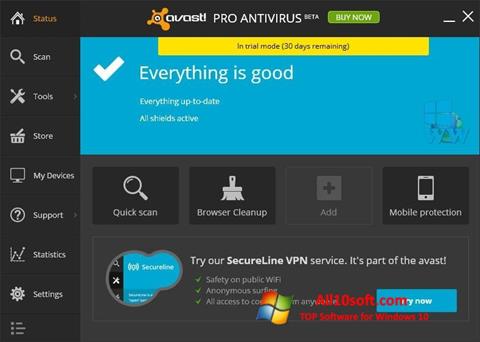 Ekraanipilt Avast! Pro Antivirus Windows 10