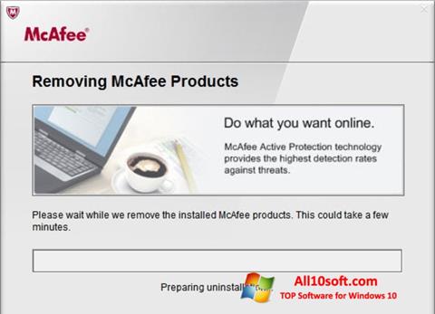 Ekraanipilt McAfee Consumer Product Removal Tool Windows 10