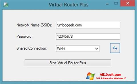 Ekraanipilt Virtual Router Plus Windows 10