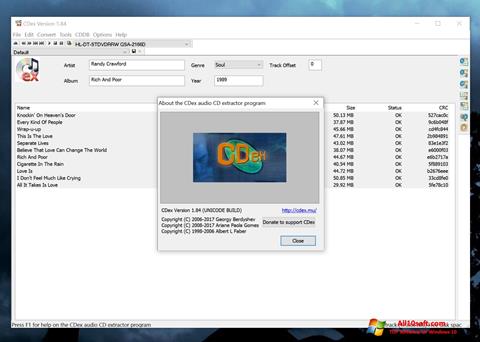 Ekraanipilt CDex Windows 10
